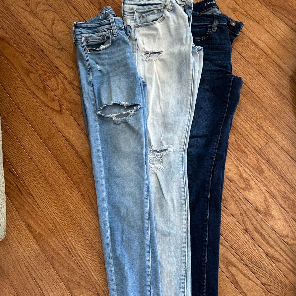 American Eagle Outfitters Women's Skinny Jeans - Light Blue, Blue, Dark Blue - Picture 2 of 2
